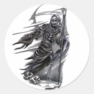 Grim Reaper Taking Souls Classic Round Sticker