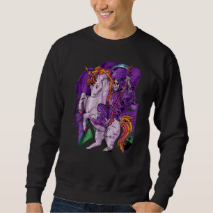 Grim Reaper Unicorn Pastel Goth Death Skeleton Mag Sweatshirt