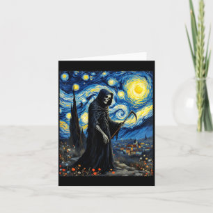 Grim Reaper Van Gogh Starry Night Inspired Gothic Card