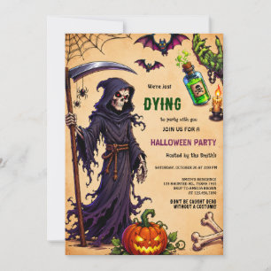 Grim Reaper We’re Dying to Party Halloween Invitation