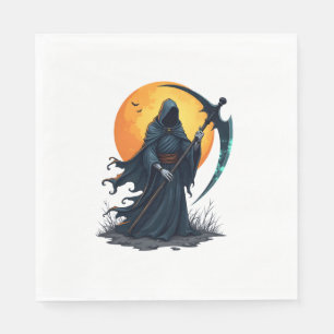 Grim Reaper with Scythe – Scary Halloween Shirt Napkin