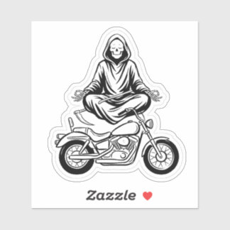 Grim Reaper Zen Decal — Meditating Biker Sticker