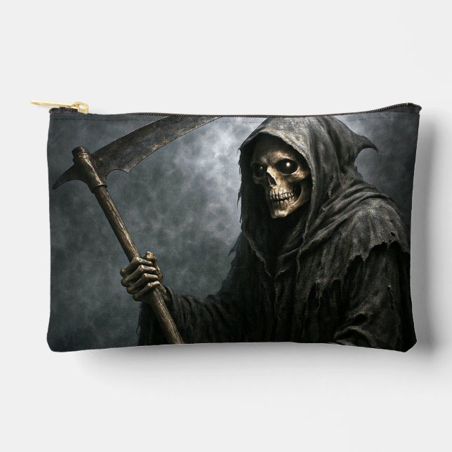 Grim Reaper Zippered Bag with Graveyard Design (Front)