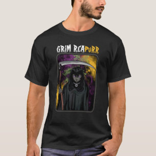 Grim Reapurr Cat Pentagram Scary Cat Halloween T-Shirt