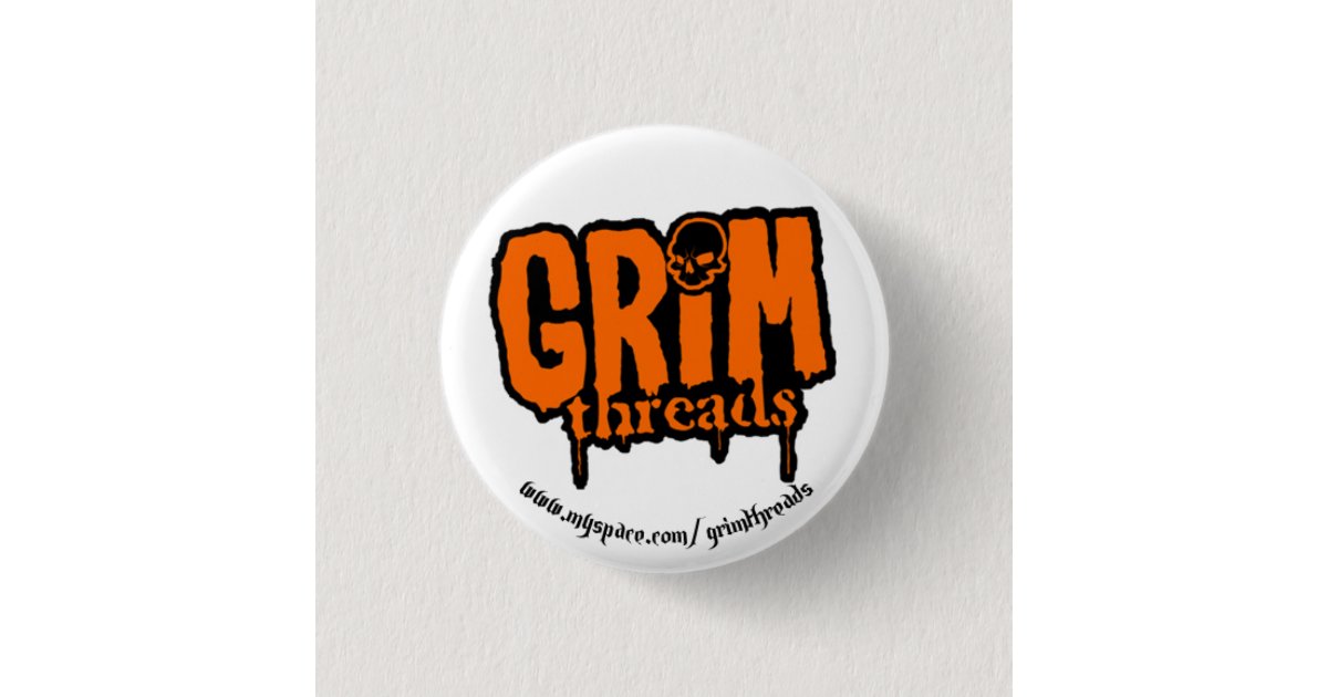 Grim threads Logo Button | Zazzle