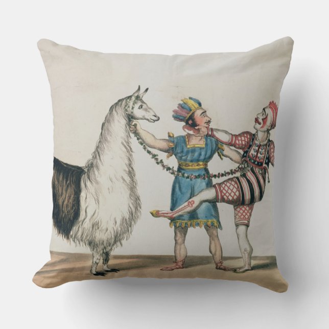 Grimaldi and the Alpaca, in the Popular Pantomime Cushion (Front)
