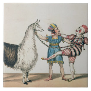 Grimaldi and the Alpaca, in the Popular Pantomime Tile
