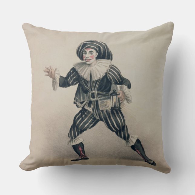 Grimaldi as Scaramouche, from the Commedia dell'Ar Cushion (Front)