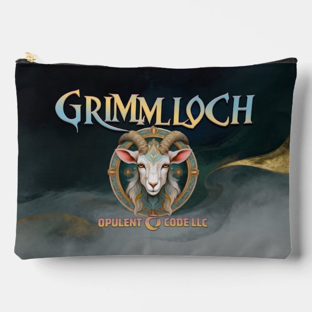 Grimmloch Goat Emblem Fantasy RPG Accessory Pouch (Front)