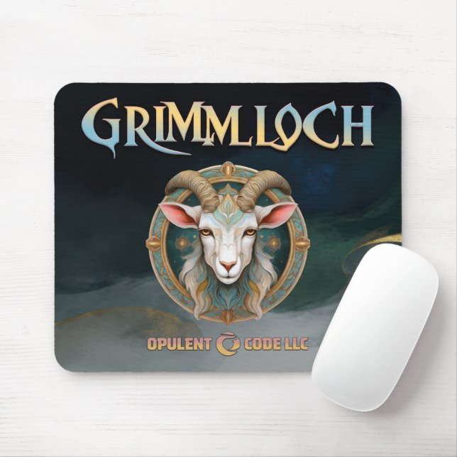 Grimmloch Goat Emblem Fantasy RPG Mouse Mat (With Mouse)