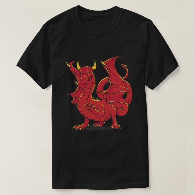 Grimmy Red Dragon Chinese Chinese Red T-Shirt (Design Front)
