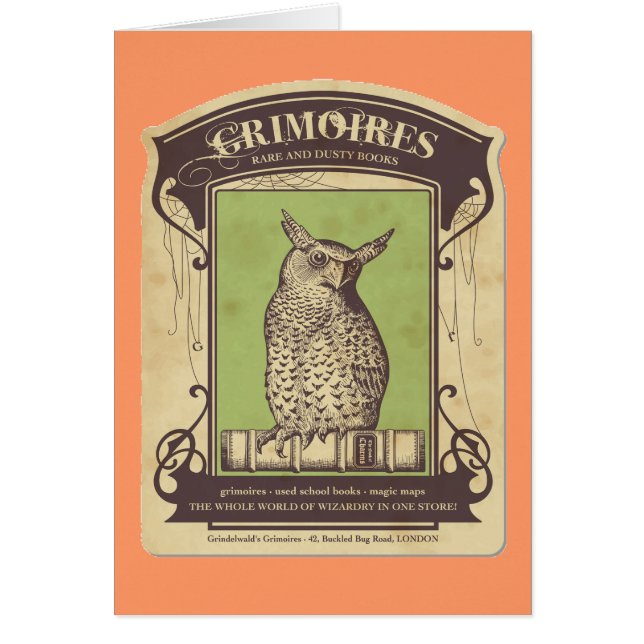 Grimoires Owl Greeting Card (Front)