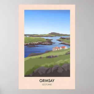 Grimsay Scotland Travel Poster
