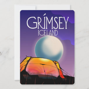Grímsey Iceland travel poster