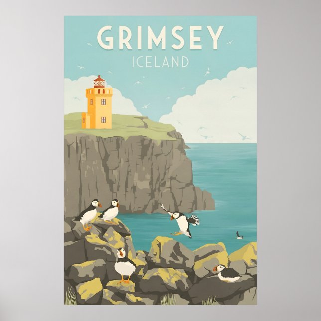 Grimsey Iceland Travel Poster (Front)