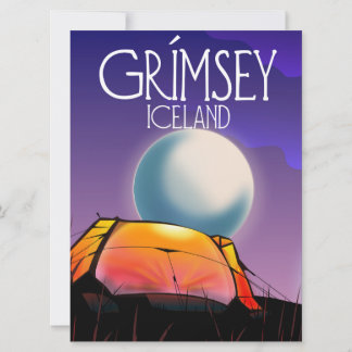Grímsey Iceland travel poster Invitation