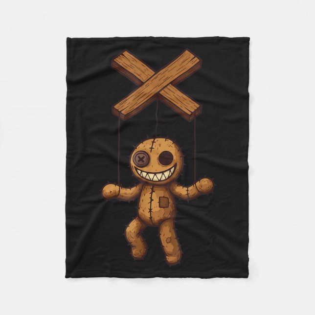 Grimstring – Soky Playful Puppet Marionette Cartoo Fleece Blanket (Front)