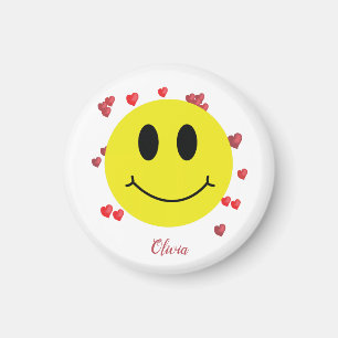 Grin Face with Red Hearts Personalized    Magnet