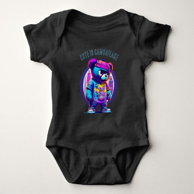 Grin Protocol 50x50 goth edition pink 001 Baby Bodysuit (Front)