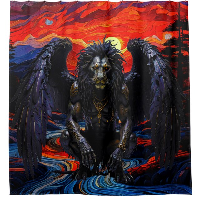 Grin Protocol 80x60 rasta griffin 002 Shower Curtain (Front)