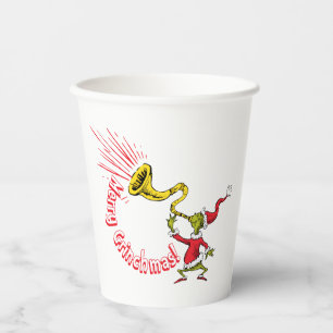 Grinch Blowing the Merry Grinchmas Horn Paper Cups