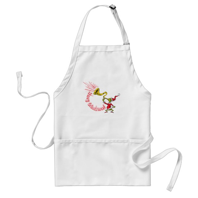 Grinch Blowing the Merry Grinchmas Horn Standard Apron (Front)