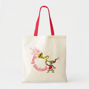 Grinch Blowing the Merry Grinchmas Horn Tote Bag