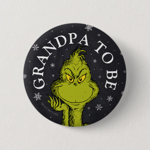 Grinch Chalkboard Baby Shower   Grandpa 6 Cm Round Badge