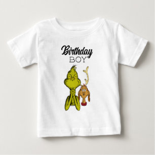Grinch Chalkboard Birthday Boy Baby T-Shirt