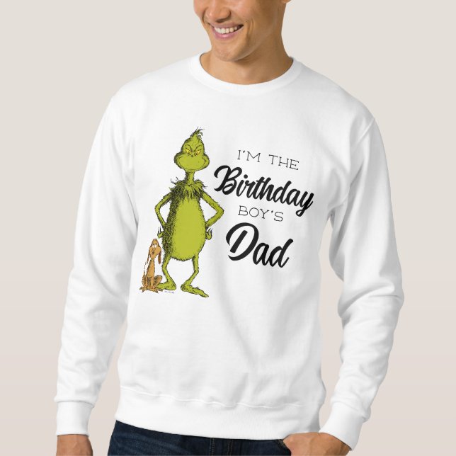 Grinch Chalkboard Birthday Boy's Dad Sweatshirt (Front)