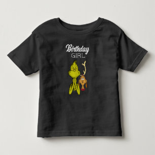 Grinch Chalkboard Birthday Girl Toddler T-Shirt