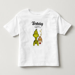 Grinch Chalkboard Birthday Girl Toddler T-Shirt