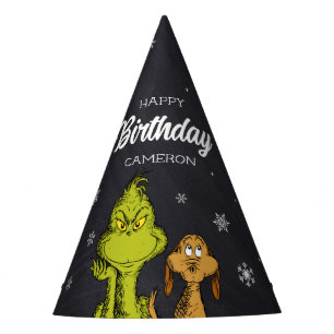 Grinch Chalkboard Birthday Party Hat