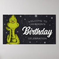 Grinch Chalkboard Birthday