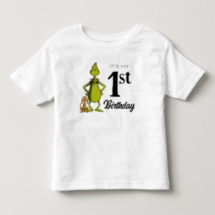 Grinch Chalkboard First Birthday Toddler T-Shirt