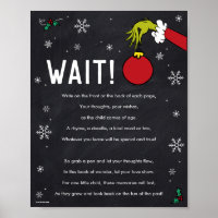 Grinch Chalkboard Guest Book Party Sign