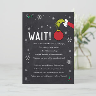 Grinch Chalkboard Guest Book Party Sign Invitation