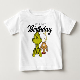 Grinch Chalkboard It's My Birthday Baby T-Shirt