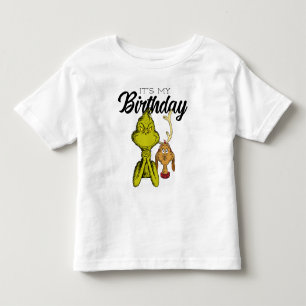 Grinch Chalkboard It's My Birthday Toddler T-Shirt
