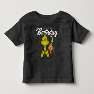 Grinch Chalkboard It's My Birthday Toddler T-Shirt
