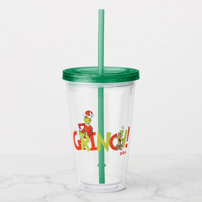 Grinch! Character Logo Graphic Acrylic Tumbler (Front)