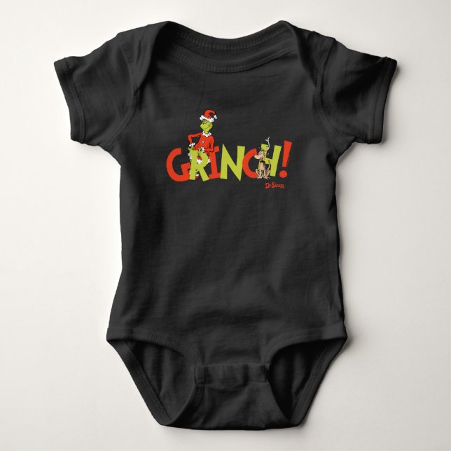 Grinch! Character Logo Graphic Baby Bodysuit (Front)