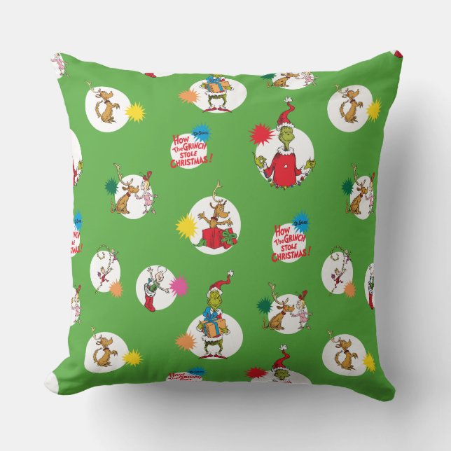 Grinch | Christmas Dot Pattern Cushion (Front)