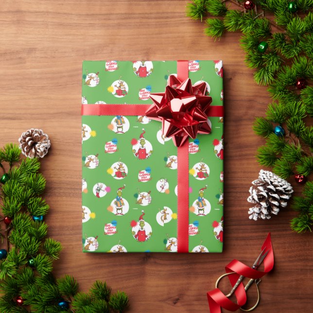 Grinch | Christmas Dot Pattern Wrapping Paper (Holiday Gift)