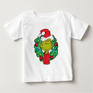Grinch   Christmas Holiday Wreath Baby T-Shirt