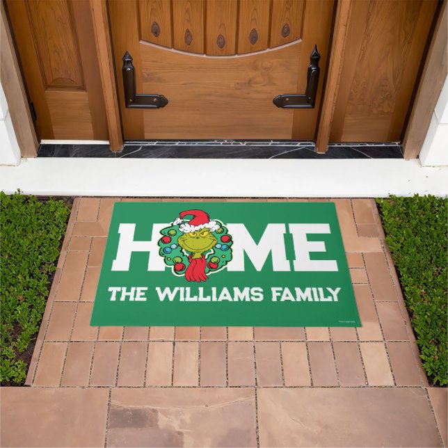 Grinch | Christmas Holiday Wreath Doormat (Outdoor)