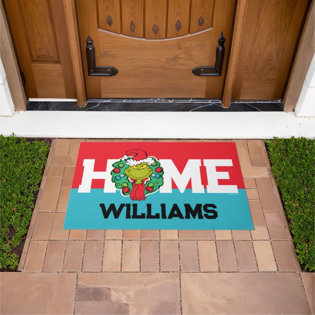 Grinch | Christmas Holiday Wreath Doormat (Outdoor)