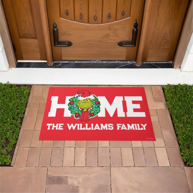 Grinch | Christmas Holiday Wreath Doormat (Outdoor)