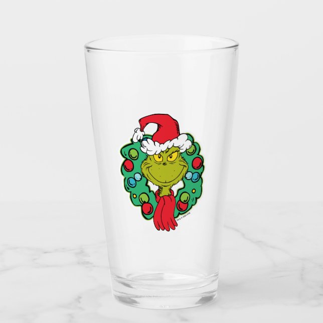 Grinch | Christmas Holiday Wreath Glass (Front)