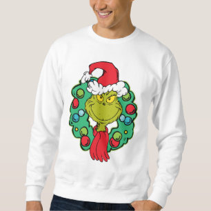 Grinch   Christmas Holiday Wreath Sweatshirt